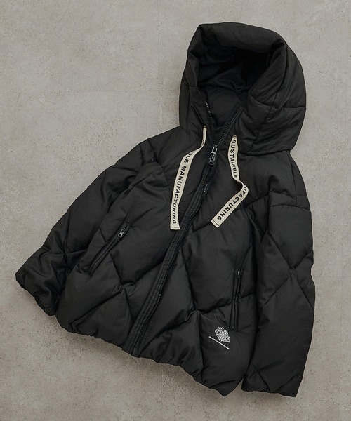 PUAL CE CIN リサイクルダウンジップアップフードジャケット　キャメル 美品PUAL CE CINリサイクルダウンジップアップフードジャケットキャメル