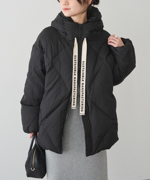 美品☆PUAL CE CIN ダウンジャケット　Fサイズ　黒 ボリュームカラーダウンジャケット | PUAL CE CIN(ピュアルセシン