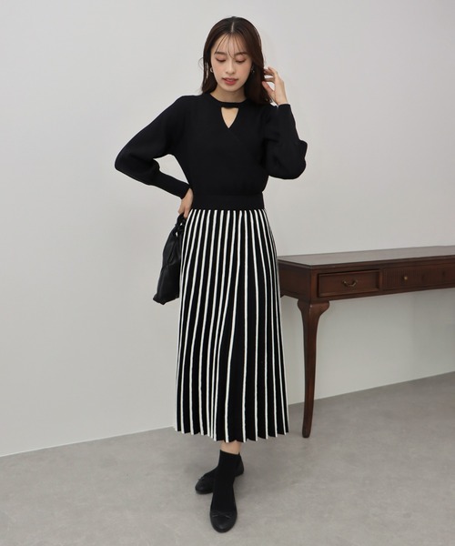 「BLUEEAST」 ニットワンピース MEDIUM ブラック レディース_画像9