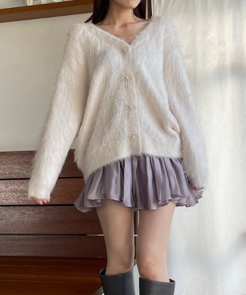 SNIDEL（スナイデル） ニットカーディガン FREE アイボリー レディース