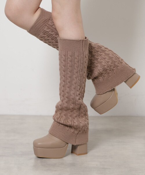 【ゆうこ】ラク盛り・ロングブーツ・2WAYニットカバーレイヤーブーツ ESPERANZA（エスペランサ） ブーツ 「ラク盛り／ロングブーツ