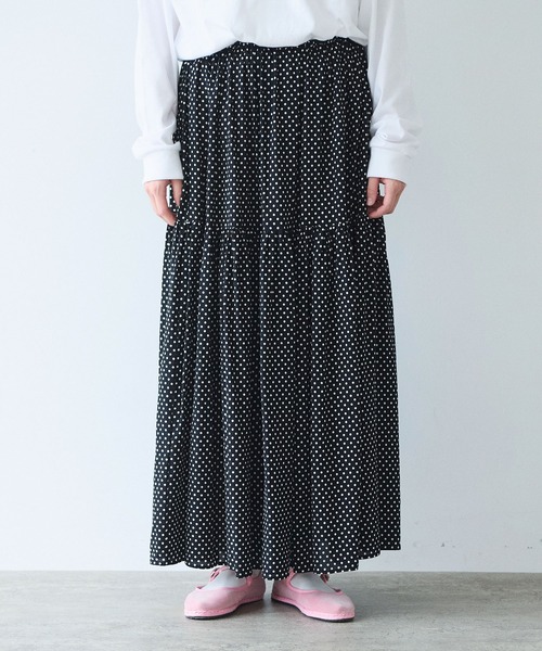 yuni スカート Rayon/Cupra/cotton print tiered スカート : ZOZOTOWN