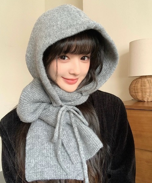 CELENA BEATS ニット帽 ニットキャップ ロングニットフードマフラー