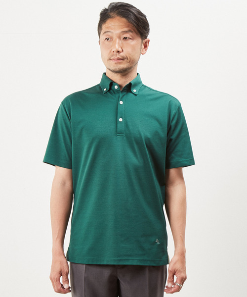 「MEN'S MELROSE」 半袖ポロシャツ 4 グリーン メンズ_画像2