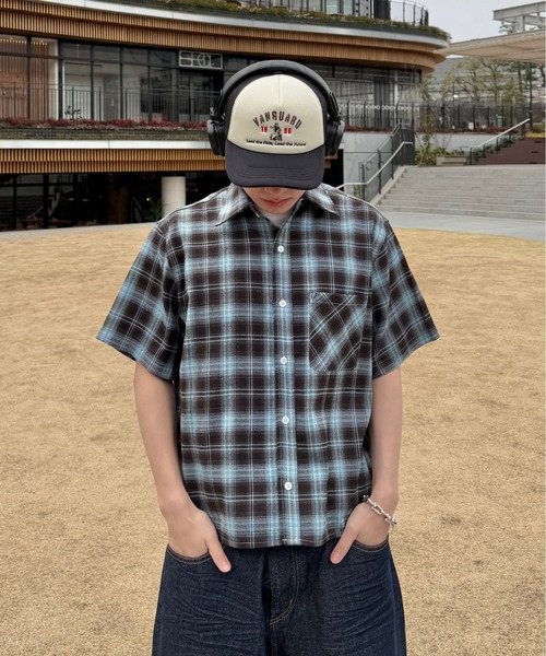ADAMASTE シャツ 半袖 Retro Check Regular Collar Shirt - レトロ