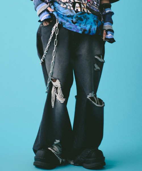 「GALFY」 デニムパンツ L インディゴブルー メンズ_画像7