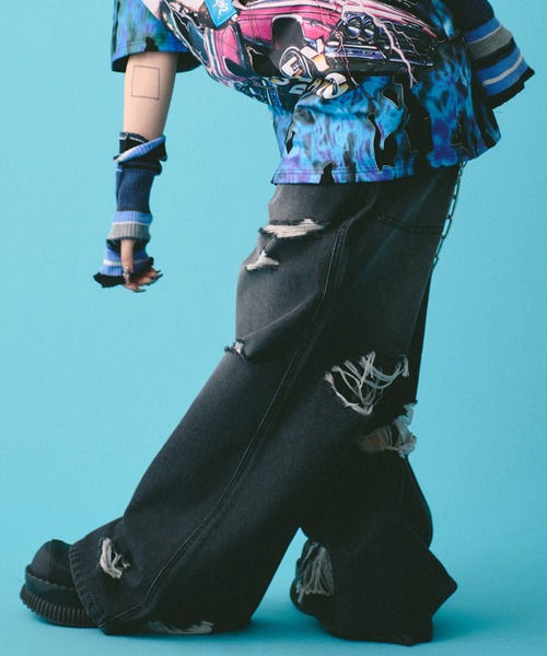 「GALFY」 デニムパンツ L インディゴブルー メンズ_画像9