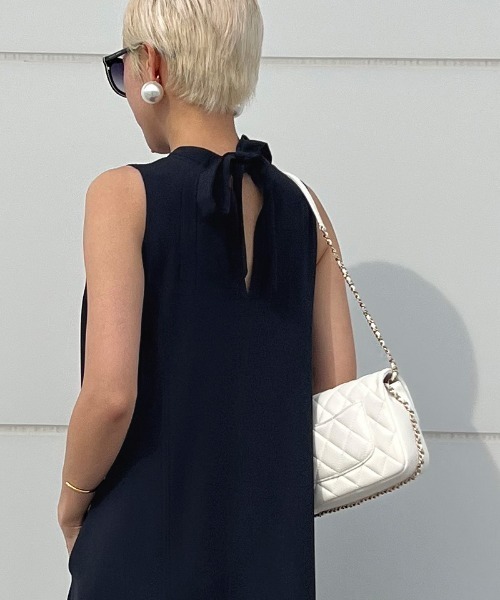 「JENNE」 ノースリーブワンピース LARGE ブルー レディースの画像