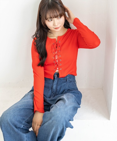 商談中 clear tシャツ フロントスピンドルリブカットソー「大人 カジュアル 着