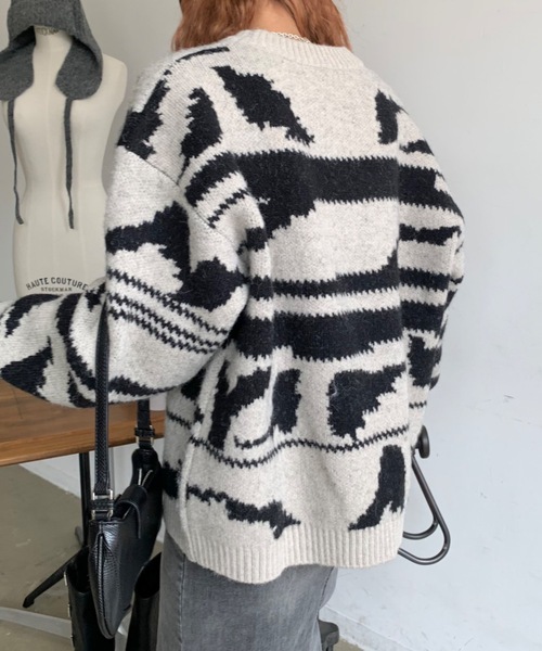 「SHAGGIE」 長袖ニット FREE ブラック レディース_画像3