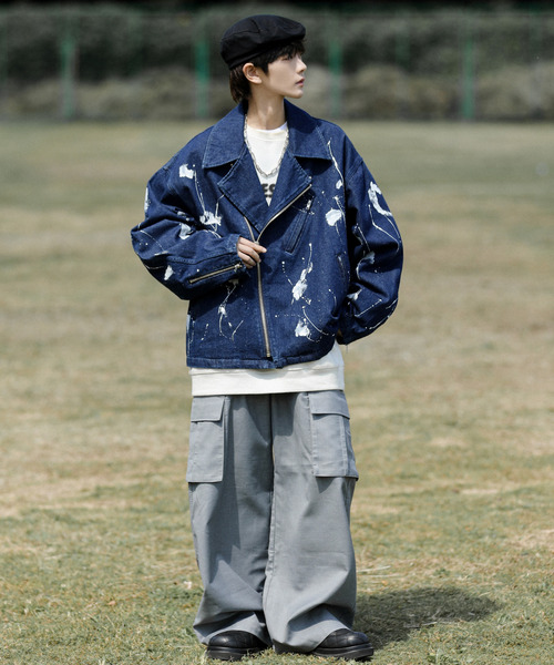 「neos」 デニムジャケット X-LARGE ブルー メンズ_画像3