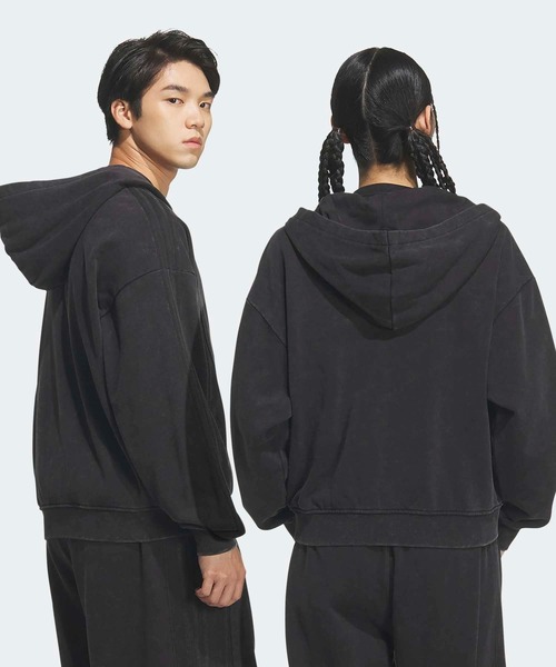極美品 アディダス TG FZ ダブルジップ パーカー ブラック L相当 26年 adidas（アディダス）の「adidas/アディダス TG FZ ダブルジップ