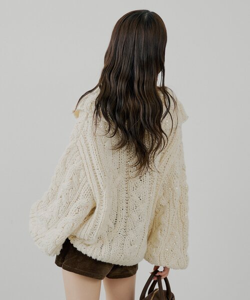 「Chico」 ニットカーディガン FREE アイボリー レディース_画像4