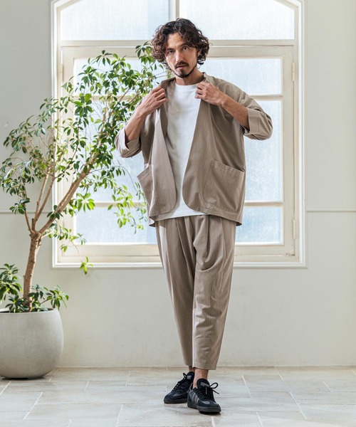 【美品】 Magine セットアップ　ノーカラー ジャケット Magine（マージン） ジャケット ノーカラージャケット メンズ