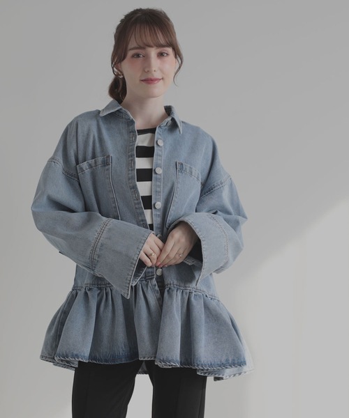 新品未使用 myu Myu（ミュー） ブラウス シャツ FRILL OVER DENIM SHIRT レディース