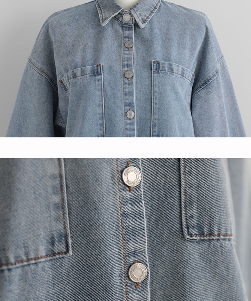 Myu（ミュー） ブラウス シャツ FRILL OVER DENIM SHIRT レディース 