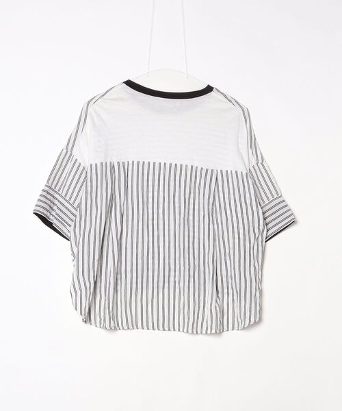「blanc basque」 ボーダー柄半袖カットソー 38 ブラック レディース_画像2