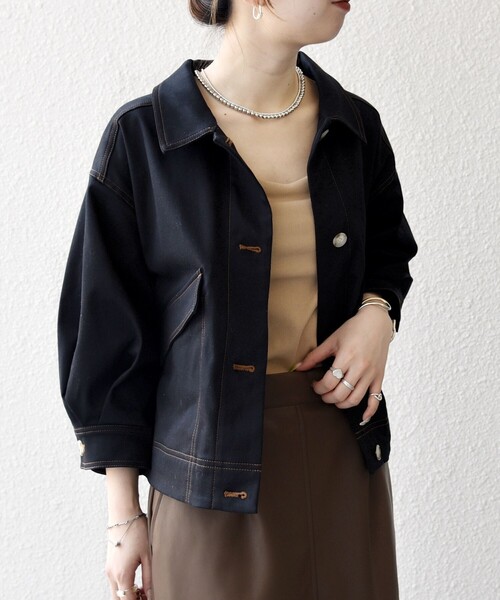 「SHIPS any」 ジャケット ONE SIZE ブラック レディースの画像