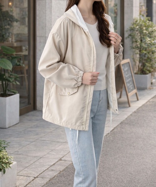 最終価格　VINTAGE LOVERS フードインブルゾンライトグレー希少カラー Dewlily マウンテンパーカー ウインドブレーカー 普段着に1枚あると