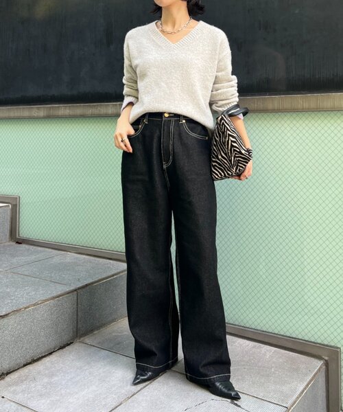 「Jena espace merveilleux」 デニムパンツ 1 ブラック レディース_画像2
