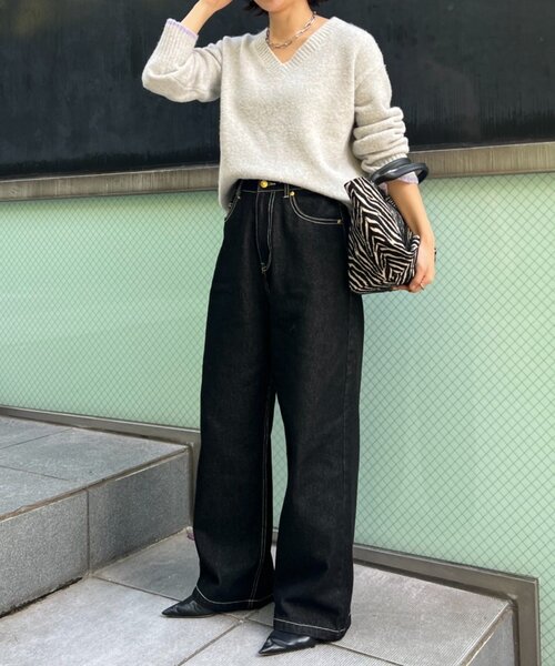 「Jena espace merveilleux」 デニムパンツ 1 ブラック レディース_画像4