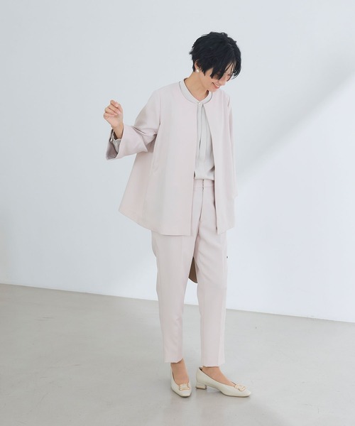 「CROSS FUNCTION」 ノーカラージャケット 15号 ブラック レディース_画像9