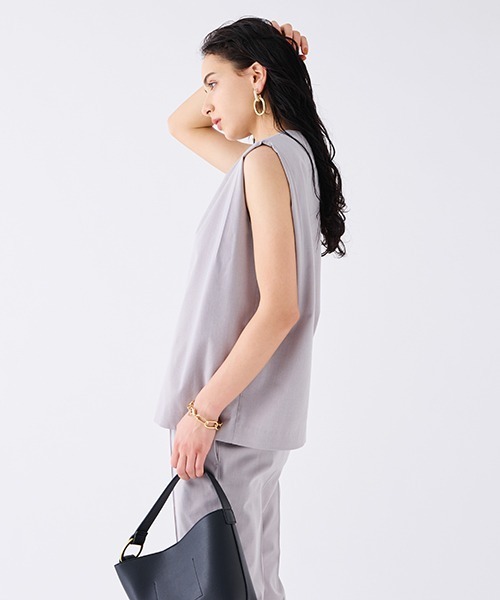 「Mila Owen」 ノースリーブブラウス 1 グレー レディース_画像5