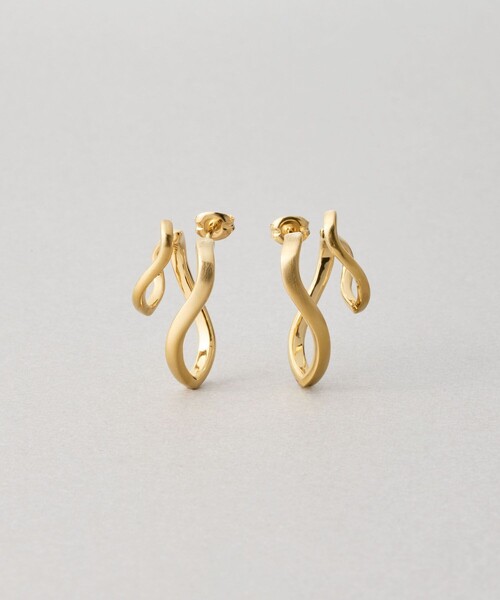 【美品】Jouete ジュエッテ　ゴールド ウェアピアス Jouete（ジュエッテ） ピアス 「ダブルピアス」 ウェーブ レディース