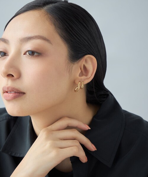 Jouete（ジュエッテ） ピアス 「ダブルピアス」 ウェーブ レディース