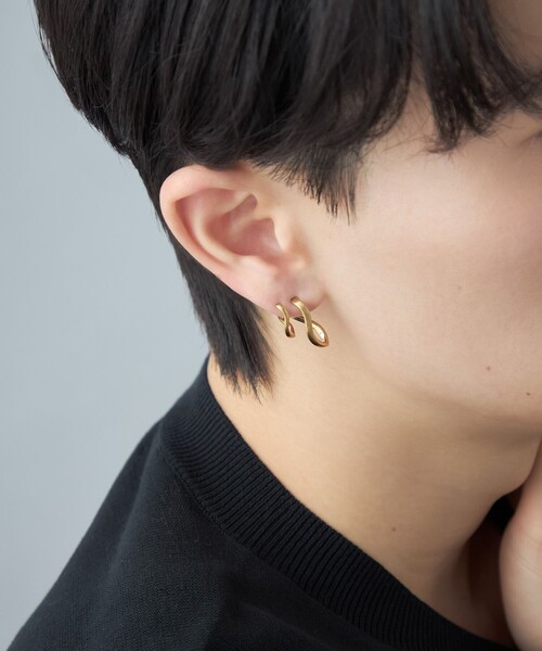 Jouete（ジュエッテ） ピアス 「ダブルピアス」 ウェーブ レディース