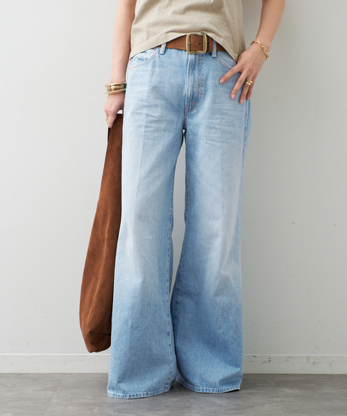ワイドパンツ ジーンズ デニム デニムパンツ 「MOTHER/マザー」The Ditcher Roller Zip Skimp レディースの画像