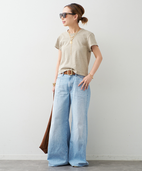 ワイドパンツ ジーンズ デニム デニムパンツ 「MOTHER/マザー」The Ditcher Roller Zip Skimp レディースの画像