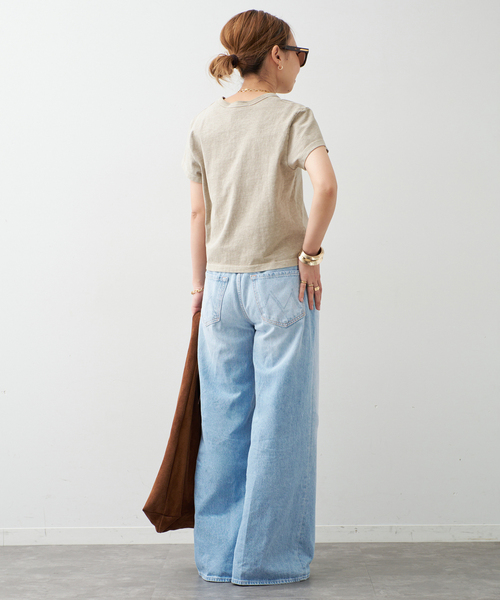 ワイドパンツ ジーンズ デニム デニムパンツ 「MOTHER/マザー」The Ditcher Roller Zip Skimp レディースの画像