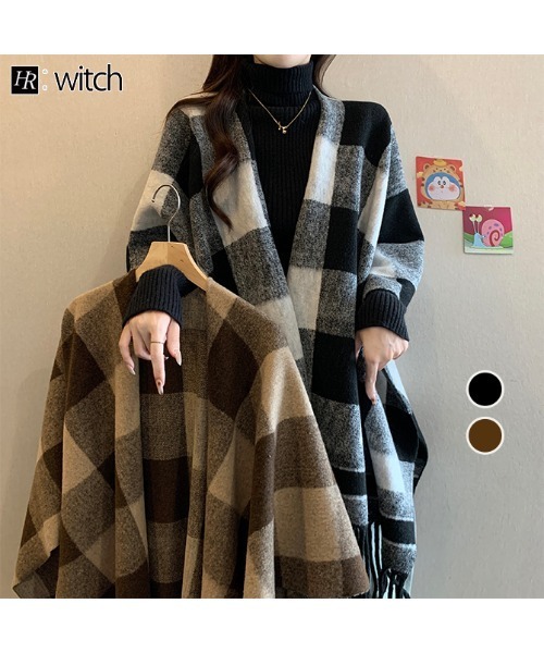 witch ポンチョ ストール風コート ポンチョ ストール レディース