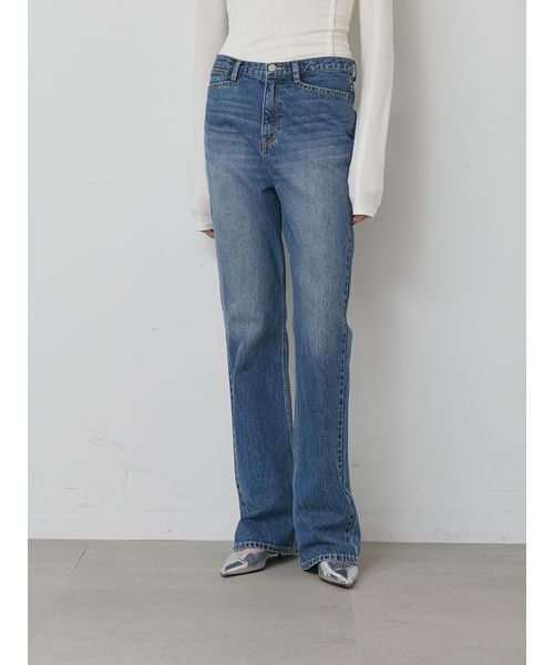 「styling/」 デニムパンツ 1 ブラック レディース_画像4