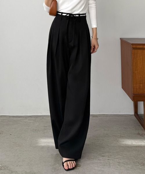 「callautia」 スラックス MEDIUM アイボリー レディース_画像3