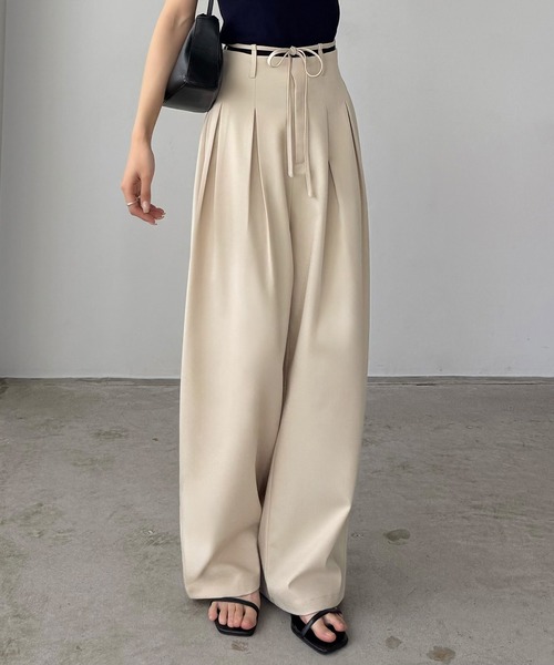 「callautia」 スラックス MEDIUM アイボリー レディース_画像7