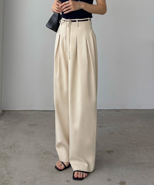 「callautia」 スラックス MEDIUM アイボリー レディース_画像8