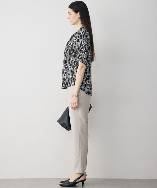 「ICB」 7分袖ブラウス X-LARGE ネイビー レディース_画像5