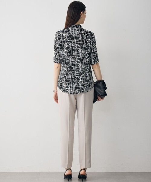 「ICB」 7分袖ブラウス X-LARGE ネイビー レディース_画像6