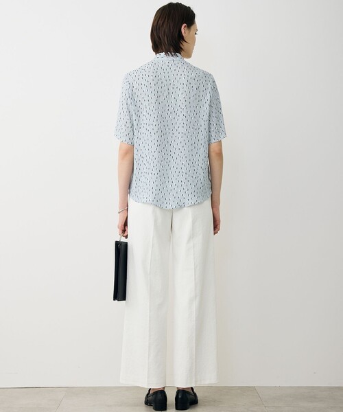 「ICB」 7分袖ブラウス X-LARGE ネイビー レディース_画像9