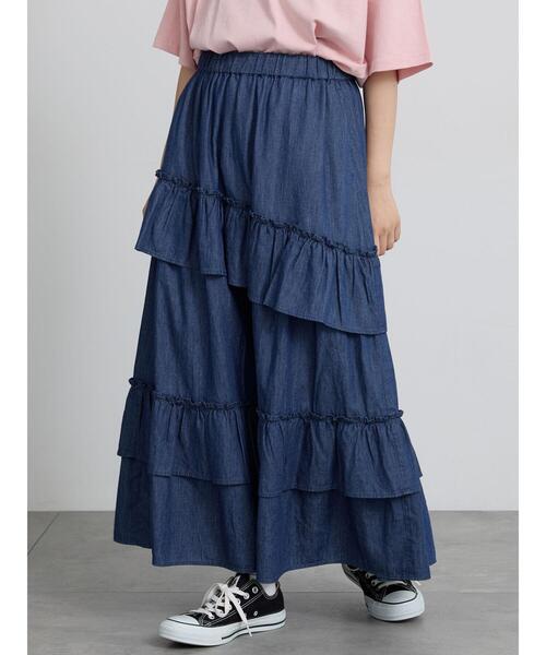 miu miu（ミュウミュウ） フレアスカート 38 ブラック レディース