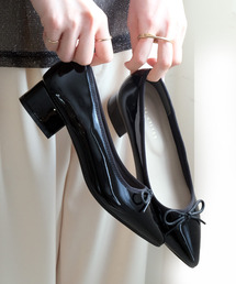 【極美品】repetto バレエシューズ チャンキーヒール エナメル 24.5 極美品】repetto バレエシューズ チャンキーヒール エナメル