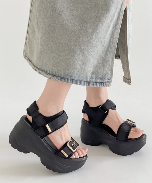 2色展開★リラックス感ある軽量サンダル/追跡有 Shoes in Closet サンダル 「新色ライトピンク追加」超軽量厚底