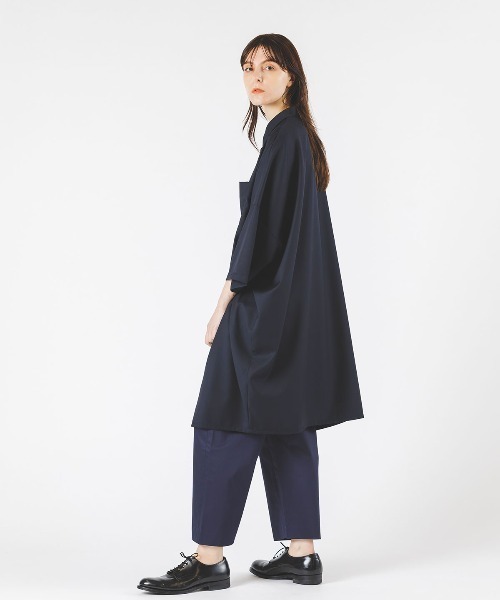 【新品タグ付き♡近年モデル】ミズイロインド　ハーフスリーブワイドシャツワンピース 新品タグ付き♡近年モデル】ミズイロインド ハーフスリーブ