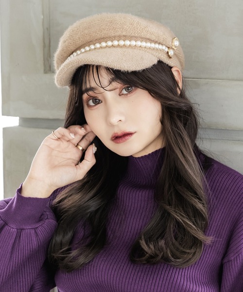 Julia Boutique（ジュリアブティック） 帽子 キャスケット パール付き