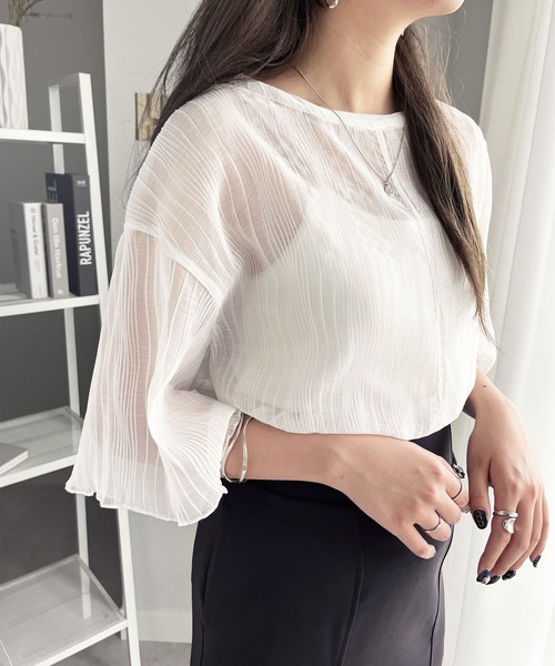 GeeRA（ジーラ） ブラウス シャツ 前後2WAYシアーTシャツブラウス