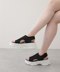 サンダル 厚底スニーカーソールメッシュサンダル...の詳細画像2