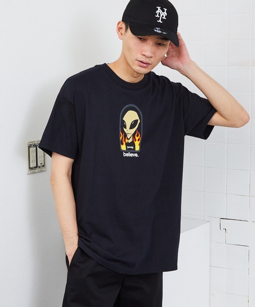 【THRASHER】 THRASHER X AWS - BELIEVE T-SHIRT [BLACK] Thrasher AWS Believe T-Shirt Alien Workshop Black