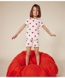 jeans！プチバトー　ハートプリント半袖パジャマ　14ans プチバトー ハートプリント半袖パジャマ8a - メルカリ